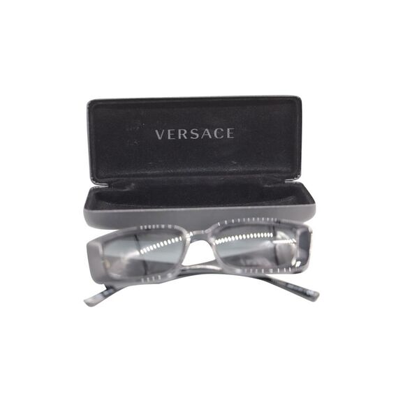 Versace Virtus Rectangular Sunglasses In Black Acetate - Picture 6 of 7